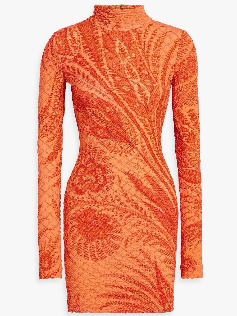 ETRO Milano Orange “Abito Kara” Textured Knit Mini Dress – IT 40 (US 4 / S)